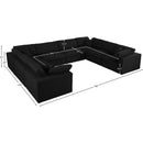 Meridian Serene Black Linen Textured Fabric Deluxe Comfort Modular Sectional IMAGE 9
