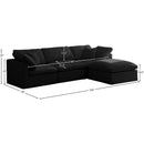 Meridian Plush Black Velvet Standard Comfort Modular Sectional IMAGE 11