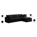 Meridian Plush Black Velvet Standard Comfort Modular Sectional IMAGE 12