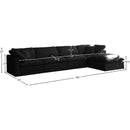 Meridian Plush Black Velvet Standard Comfort Modular Sectional IMAGE 11