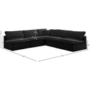 Meridian Plush Black Velvet Standard Comfort Modular Sectional IMAGE 7