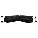Meridian Plush Black Velvet Standard Comfort Modular Sectional IMAGE 8