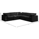 Meridian Plush Black Velvet Standard Comfort Modular Sectional IMAGE 7