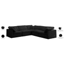 Meridian Plush Black Velvet Standard Comfort Modular Sectional IMAGE 8