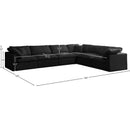 Meridian Plush Black Velvet Standard Comfort Modular Sectional IMAGE 8