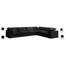Meridian Plush Black Velvet Standard Comfort Modular Sectional IMAGE 9
