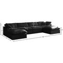 Meridian Plush Black Velvet Standard Comfort Modular Sectional IMAGE 8