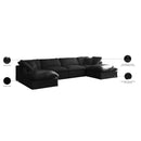 Meridian Plush Black Velvet Standard Comfort Modular Sectional IMAGE 9