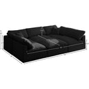 Meridian Plush Black Velvet Standard Comfort Modular Sectional IMAGE 8