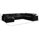 Meridian Plush Black Velvet Standard Comfort Modular Sectional IMAGE 8