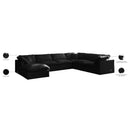 Meridian Plush Black Velvet Standard Comfort Modular Sectional IMAGE 9