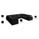 Meridian Plush Black Velvet Standard Comfort Modular Sectional IMAGE 10