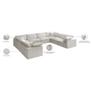 Meridian Plush Cream Velvet Standard Comfort Modular Sectional IMAGE 10