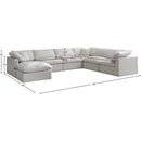 Meridian Plush Cream Velvet Standard Comfort Modular Sectional IMAGE 8