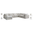 Meridian Plush Cream Velvet Standard Comfort Modular Sectional IMAGE 9