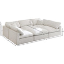 Meridian Plush Cream Velvet Standard Comfort Modular Sectional IMAGE 8