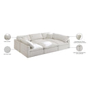 Meridian Plush Cream Velvet Standard Comfort Modular Sectional IMAGE 9