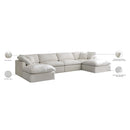 Meridian Plush Cream Velvet Standard Comfort Modular Sectional IMAGE 9