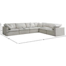 Meridian Plush Cream Velvet Standard Comfort Modular Sectional IMAGE 8