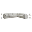 Meridian Plush Cream Velvet Standard Comfort Modular Sectional IMAGE 9