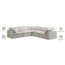 Meridian Plush Cream Velvet Standard Comfort Modular Sectional IMAGE 8