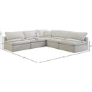 Meridian Plush Cream Velvet Standard Comfort Modular Sectional IMAGE 7