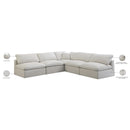 Meridian Plush Cream Velvet Standard Comfort Modular Sectional IMAGE 8