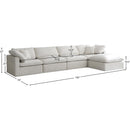 Meridian Plush Cream Velvet Standard Comfort Modular Sectional IMAGE 12