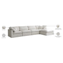 Meridian Plush Cream Velvet Standard Comfort Modular Sectional IMAGE 13