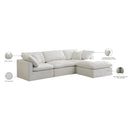 Meridian Plush Cream Velvet Standard Comfort Modular Sectional IMAGE 13