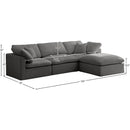 Meridian Plush Grey Velvet Standard Comfort Modular Sectional IMAGE 12