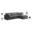 Meridian Plush Grey Velvet Standard Comfort Modular Sectional IMAGE 13