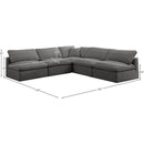 Meridian Plush Grey Velvet Standard Comfort Modular Sectional IMAGE 7