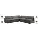Meridian Plush Grey Velvet Standard Comfort Modular Sectional IMAGE 8
