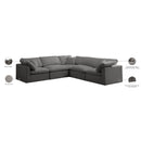 Meridian Plush Grey Velvet Standard Comfort Modular Sectional IMAGE 8
