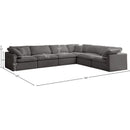 Meridian Plush Grey Velvet Standard Comfort Modular Sectional IMAGE 8