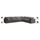 Meridian Plush Grey Velvet Standard Comfort Modular Sectional IMAGE 9