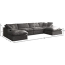 Meridian Plush Grey Velvet Standard Comfort Modular Sectional IMAGE 8