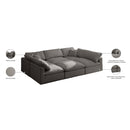 Meridian Plush Grey Velvet Standard Comfort Modular Sectional IMAGE 9