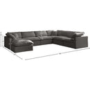 Meridian Plush Grey Velvet Standard Comfort Modular Sectional IMAGE 8