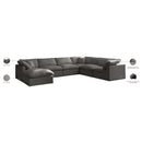 Meridian Plush Grey Velvet Standard Comfort Modular Sectional IMAGE 9
