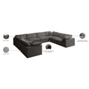 Meridian Plush Grey Velvet Standard Comfort Modular Sectional IMAGE 10