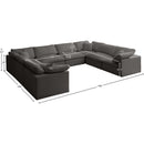 Meridian Plush Grey Velvet Standard Comfort Modular Sectional IMAGE 9