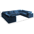 Meridian Plush Navy Velvet Standard Comfort Modular Sectional IMAGE 9