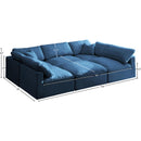 Meridian Plush Navy Velvet Standard Comfort Modular Sectional IMAGE 8