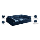 Meridian Plush Navy Velvet Standard Comfort Modular Sectional IMAGE 9