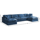 Meridian Plush Navy Velvet Standard Comfort Modular Sectional IMAGE 8