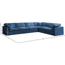 Meridian Plush Navy Velvet Standard Comfort Modular Sectional IMAGE 8