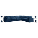 Meridian Plush Navy Velvet Standard Comfort Modular Sectional IMAGE 9