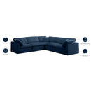 Meridian Plush Navy Velvet Standard Comfort Modular Sectional IMAGE 8
